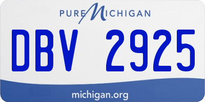 MI license plate DBV2925