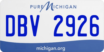 MI license plate DBV2926