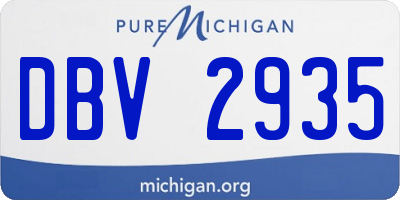 MI license plate DBV2935