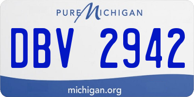MI license plate DBV2942