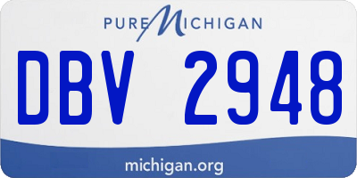 MI license plate DBV2948