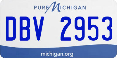 MI license plate DBV2953