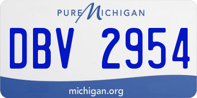 MI license plate DBV2954
