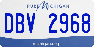 MI license plate DBV2968