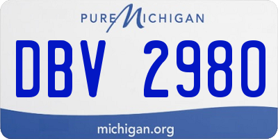 MI license plate DBV2980