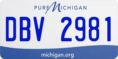 MI license plate DBV2981