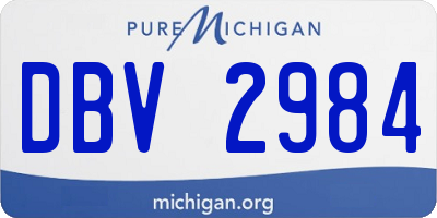 MI license plate DBV2984