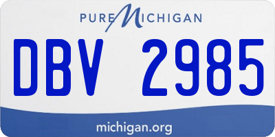 MI license plate DBV2985