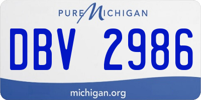 MI license plate DBV2986