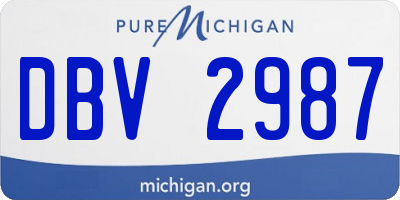 MI license plate DBV2987