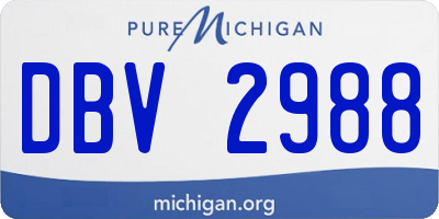MI license plate DBV2988