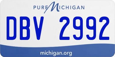 MI license plate DBV2992