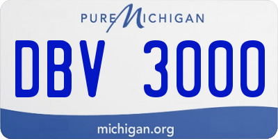 MI license plate DBV3000