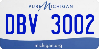 MI license plate DBV3002