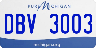 MI license plate DBV3003