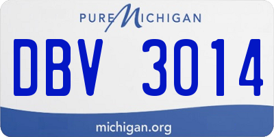 MI license plate DBV3014