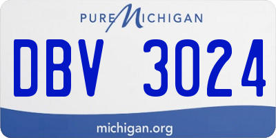 MI license plate DBV3024