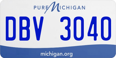 MI license plate DBV3040