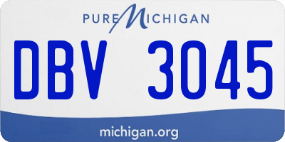 MI license plate DBV3045