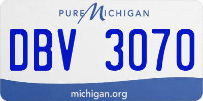 MI license plate DBV3070