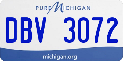 MI license plate DBV3072