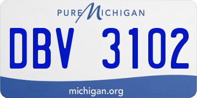 MI license plate DBV3102