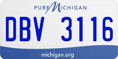 MI license plate DBV3116