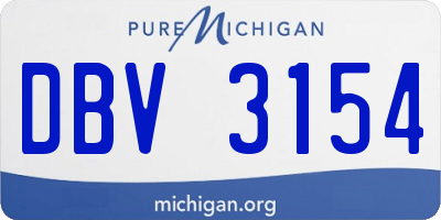 MI license plate DBV3154