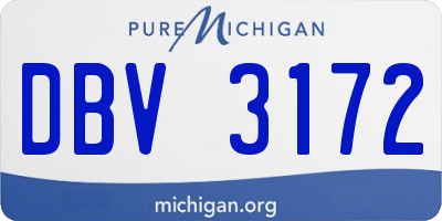 MI license plate DBV3172