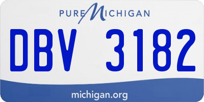 MI license plate DBV3182