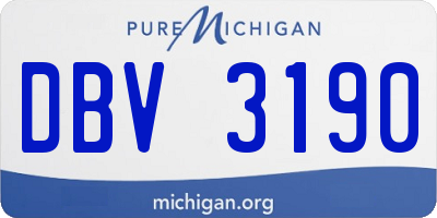 MI license plate DBV3190