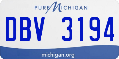MI license plate DBV3194