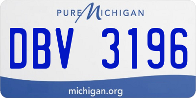 MI license plate DBV3196