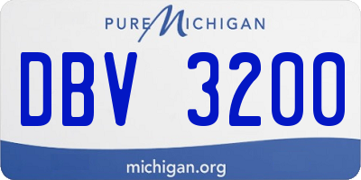 MI license plate DBV3200
