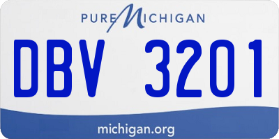 MI license plate DBV3201