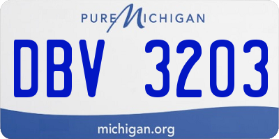 MI license plate DBV3203