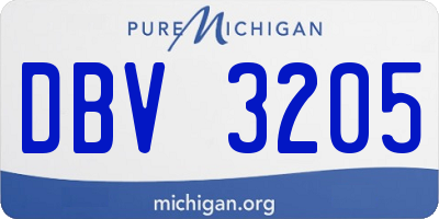 MI license plate DBV3205