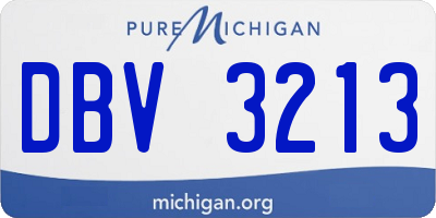MI license plate DBV3213