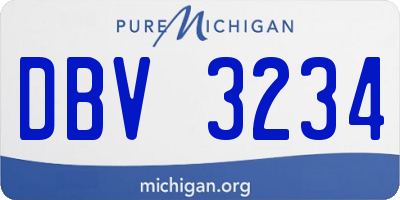 MI license plate DBV3234