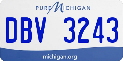 MI license plate DBV3243