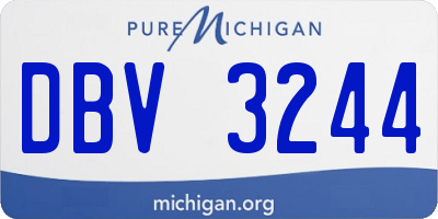 MI license plate DBV3244