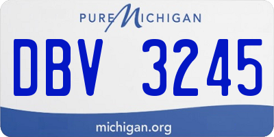 MI license plate DBV3245