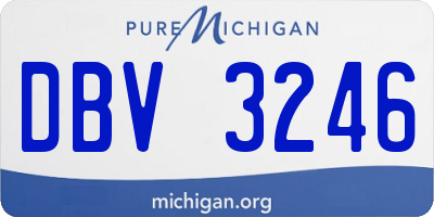 MI license plate DBV3246