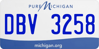 MI license plate DBV3258