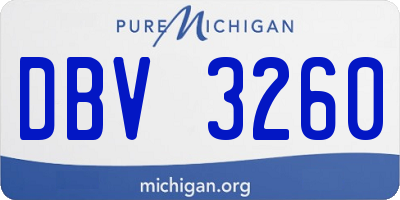 MI license plate DBV3260