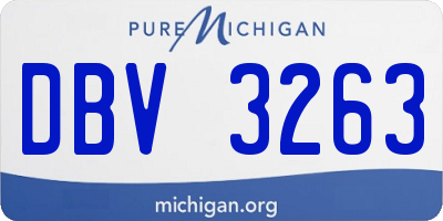 MI license plate DBV3263