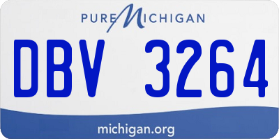 MI license plate DBV3264