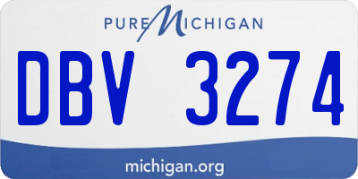 MI license plate DBV3274