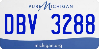 MI license plate DBV3288