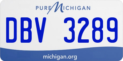 MI license plate DBV3289